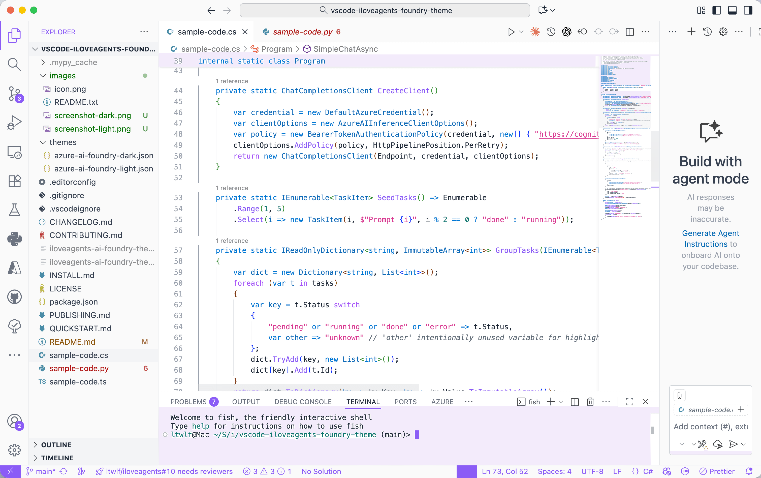 iLoveAgents VS Code theme in light mode